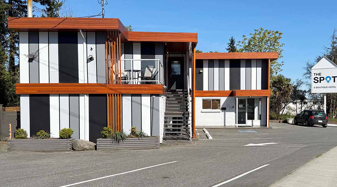 Exterior of The Spot, A Boutique Hotel in Nanaimo, BC