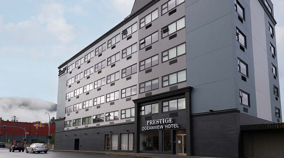 Exterior of the Prestige Oceanview Hotel in Prince Rupert Exterior of the Prestige Oceanview Hotel in Prince Rupert