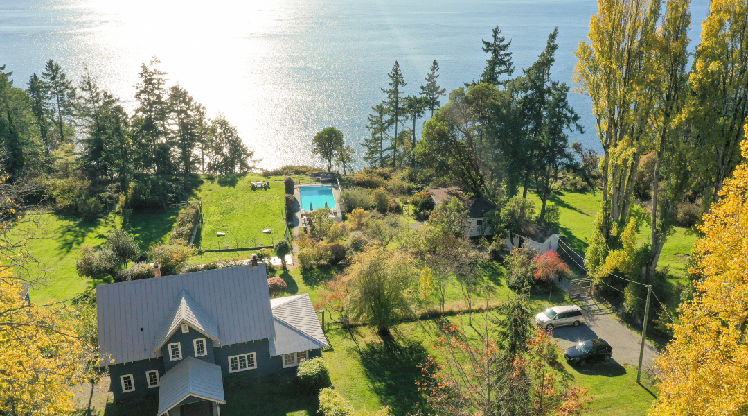 The Tides Cottages on Pender Island aerial The Tides Cottages on Pender Island aerial