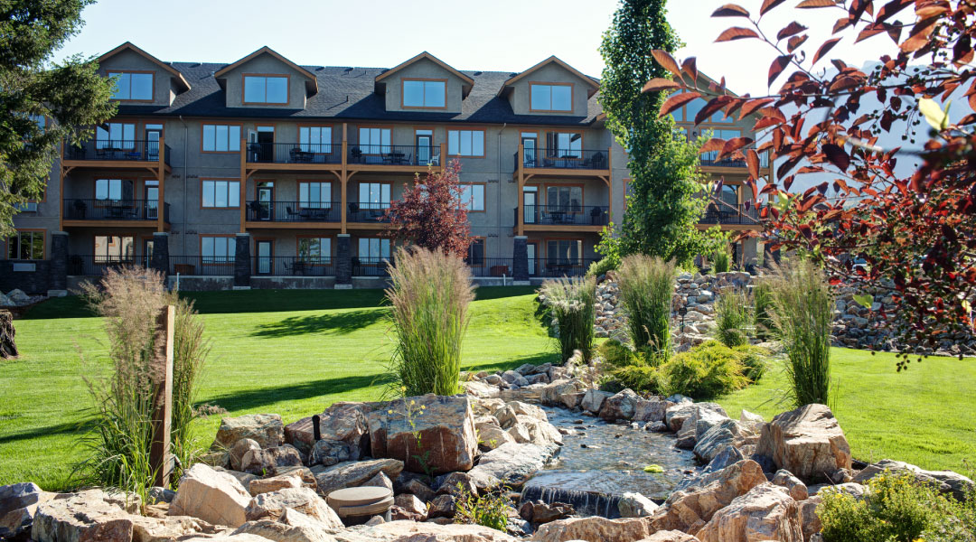 Bighorn Meadows Resort exterior in the summer Bighorn Meadows Resort exterior in the summer