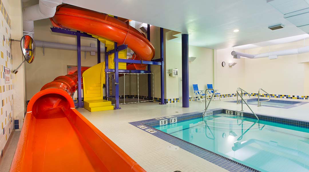 Waterslide at a hotel pool Waterslide at a hotel pool