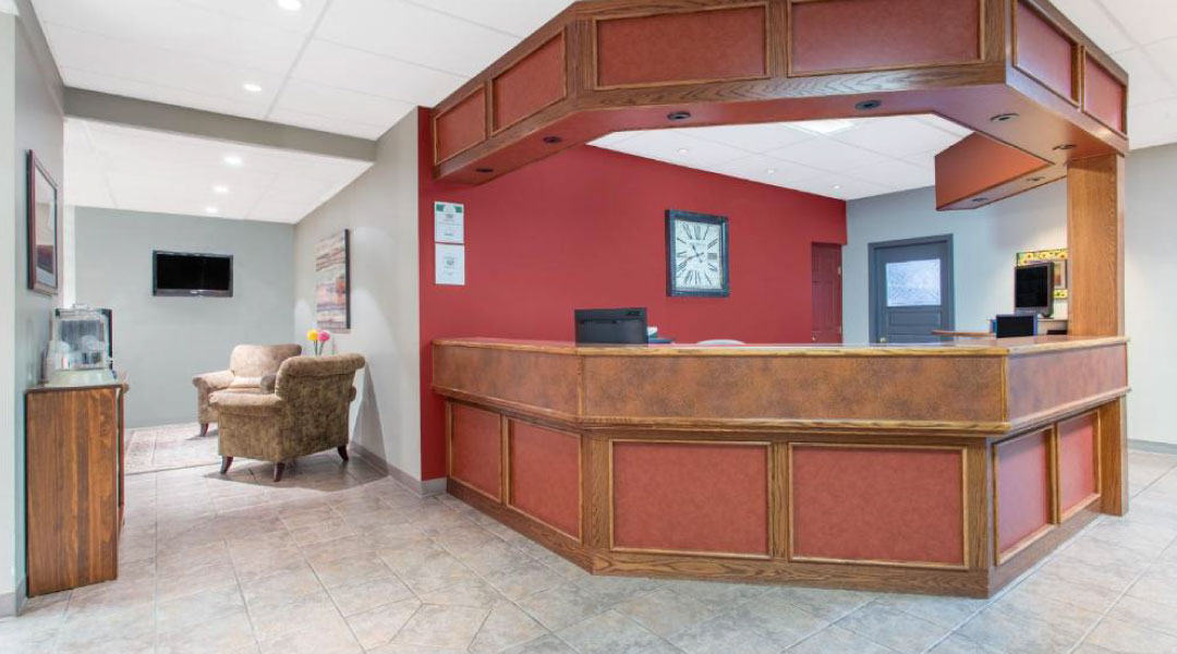 The lobby inside Ramada Hotel at Williams Lake in BC The lobby inside Ramada Hotel at Williams Lake in BC