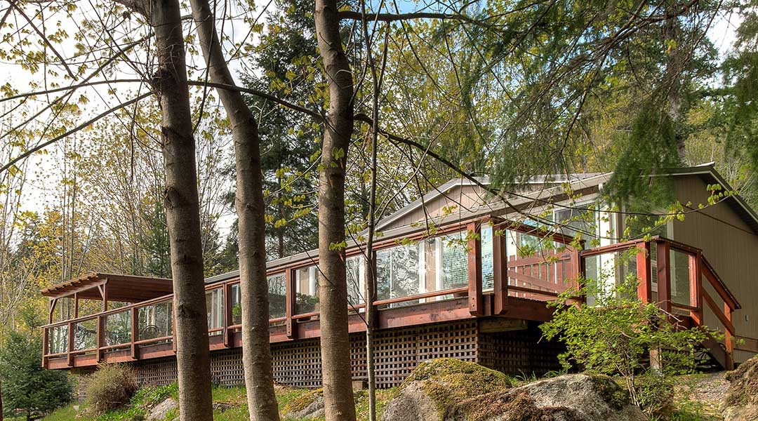 The exterior balcony of the Seaview House at the Gowlland Harbour Resort on Quadra Island The exterior balcony of the Seaview House at the Gowlland Harbour Resort on Quadra Island