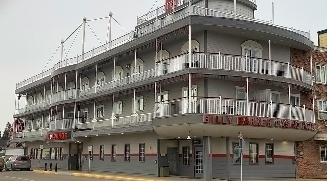 The exterior building of the Billy Barker Casino Hotel in Quesnel The exterior building of the Billy Barker Casino Hotel in Quesnel