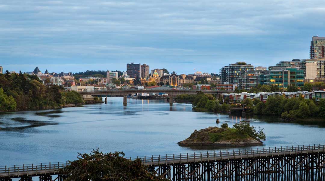 The view of the harbour and city of Victoria from the Days Inn by Wyndham Victoria Uptown