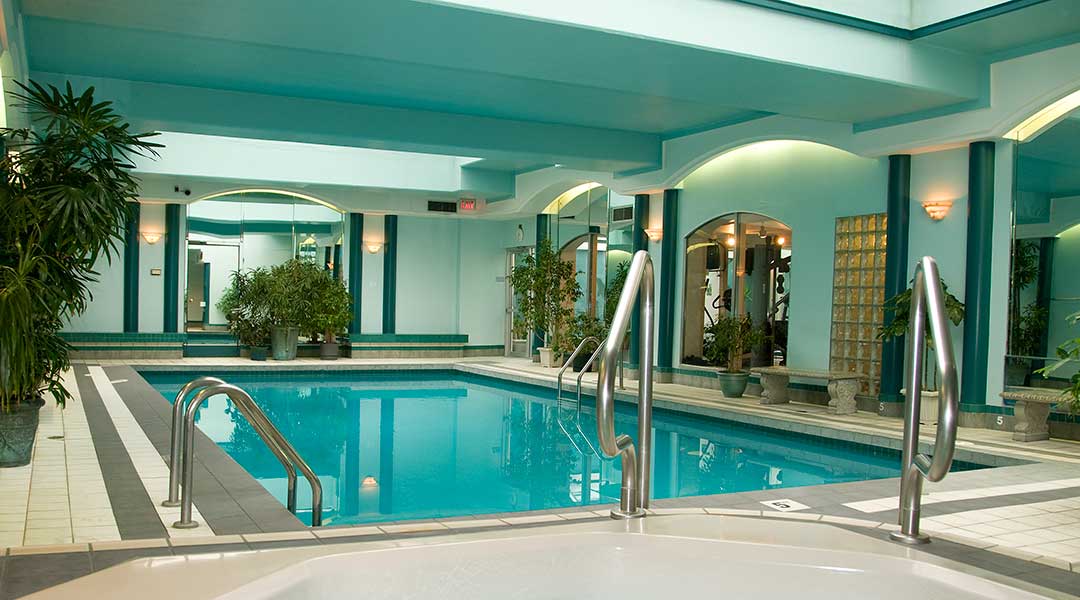 The indoor swimming pool and hot tub at the Chateau Victoria Hotel on Vancouver Island The indoor swimming pool and hot tub at the Chateau Victoria Hotel on Vancouver Island