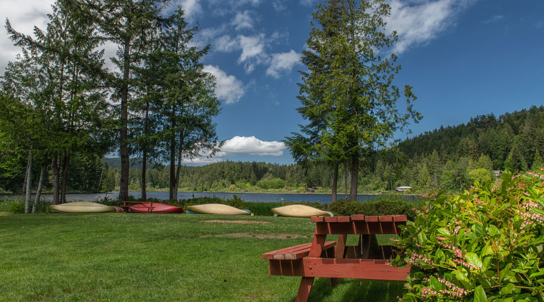 Picnic area at Cusheon Lake Resort on Salt Spring Island Picnic area at Cusheon Lake Resort on Salt Spring Island