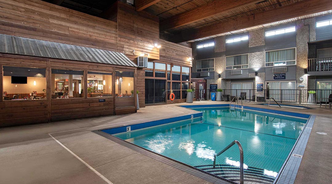 The pool area at the Sandman Revelstoke The pool area at the Sandman Revelstoke