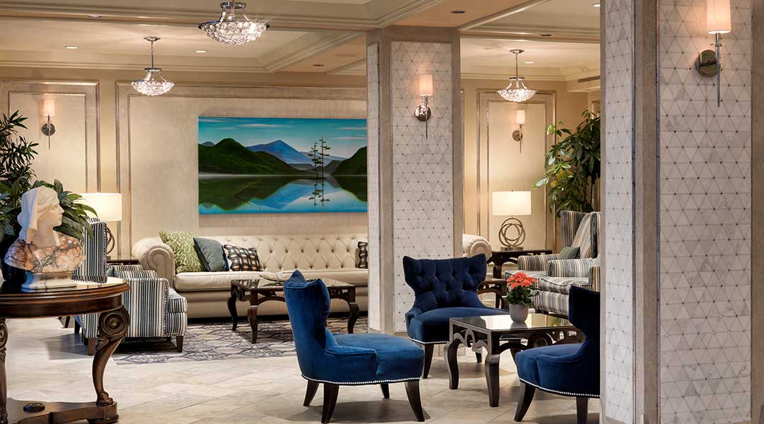 The indoor lobby and seating area at the Chateau Victoria Hotel on Vancouver Island The indoor lobby and seating area at the Chateau Victoria Hotel on Vancouver Island