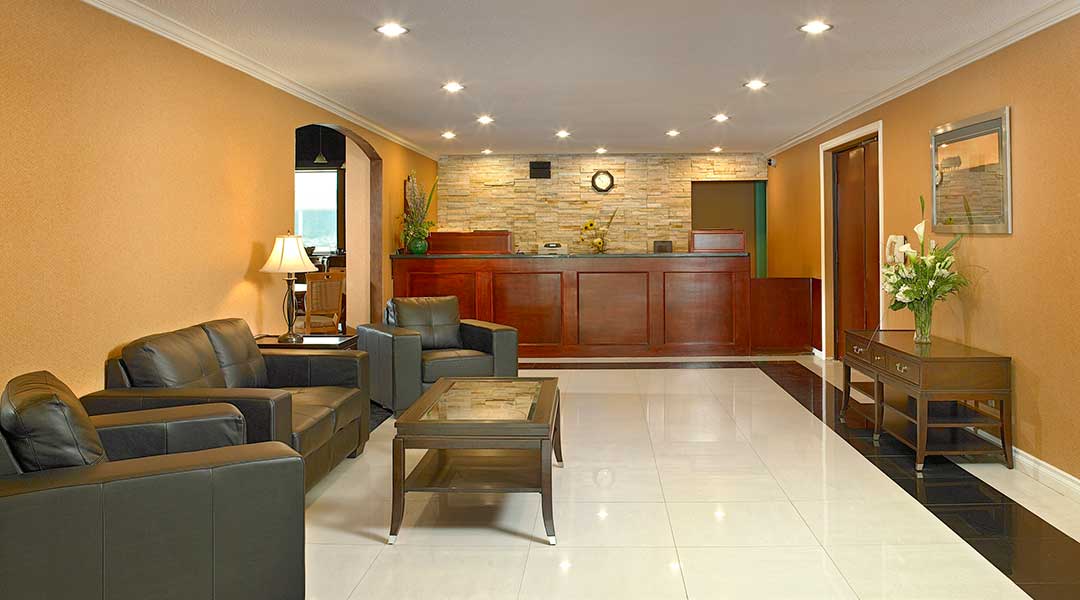 The interior lobby and seating area of the Coast Fraser Inn in Williams Lake BC The interior lobby and seating area of the Coast Fraser Inn in Williams Lake BC