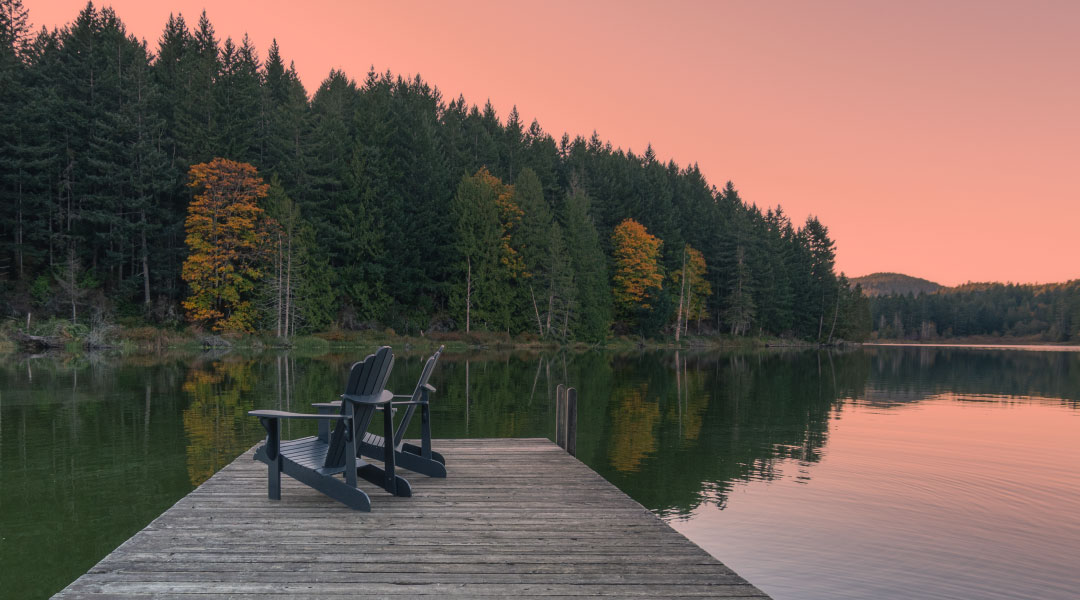 Sunset at the dock in Cusheon Lake Resort on Salt Spring Island Sunset at the dock in Cusheon Lake Resort on Salt Spring Island